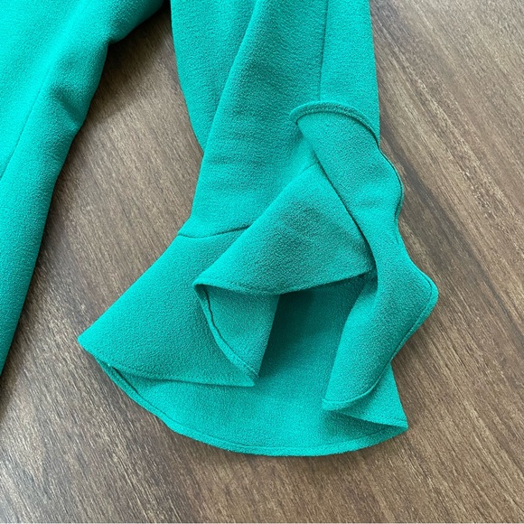 Karl Lagerfeld, size 10, green dress with tulip sleeves - Picture 8 of 9